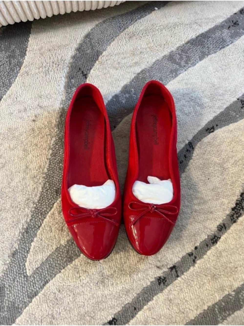 Jeffrey Campbell Red Patent Bow Ballet Flats